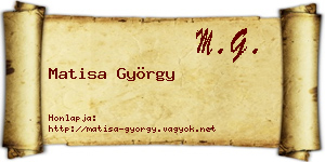 Matisa György névjegykártya