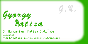 gyorgy matisa business card